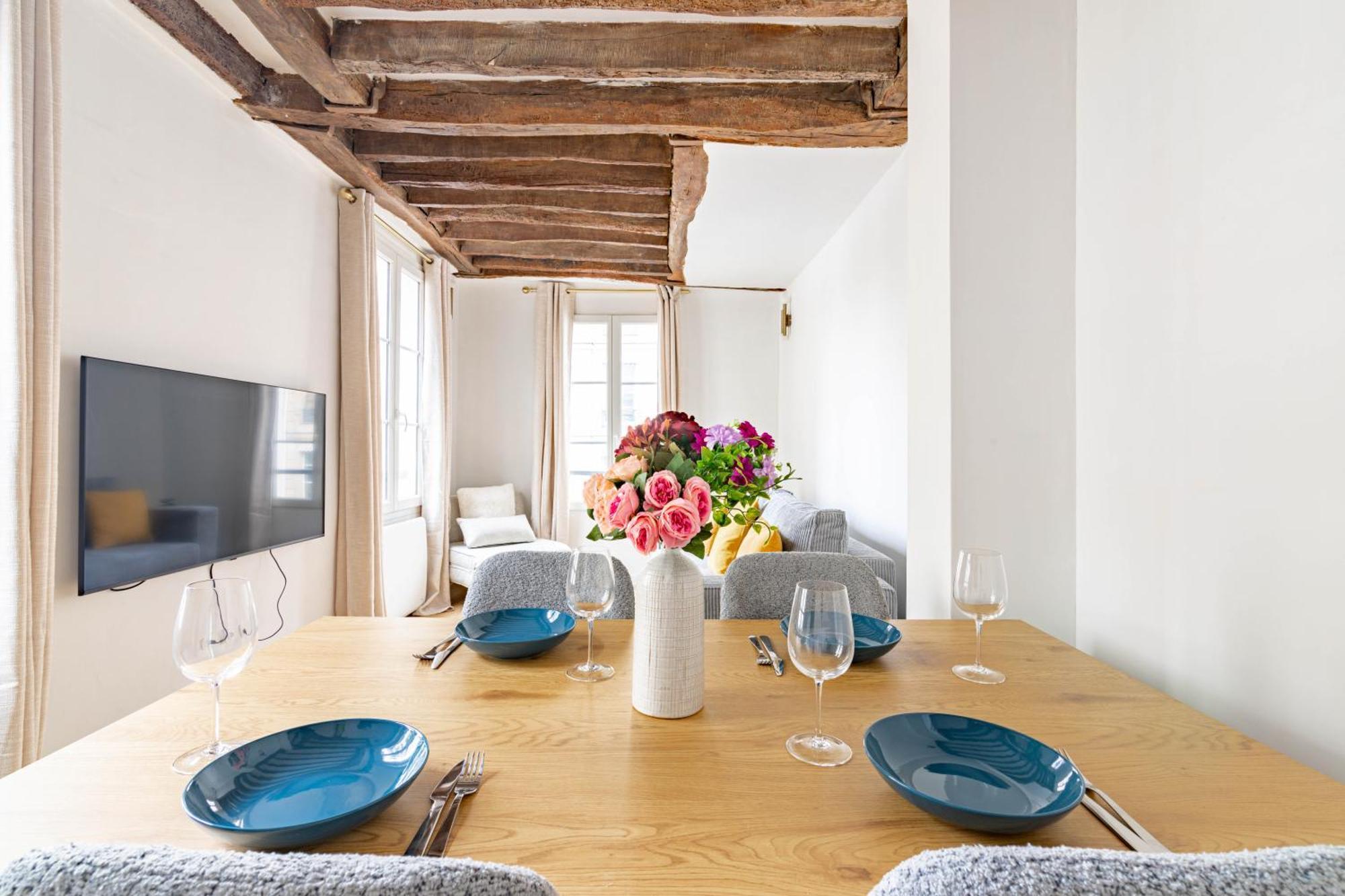 פריז Appartement Quartier Fontaine Chatelet Les Halles Free Netflix מראה חיצוני תמונה