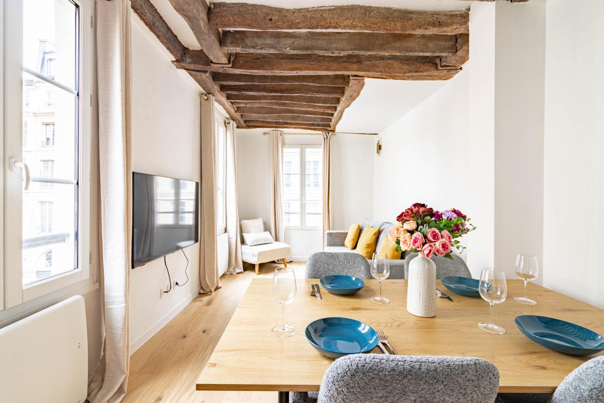 פריז Appartement Quartier Fontaine Chatelet Les Halles Free Netflix מראה חיצוני תמונה